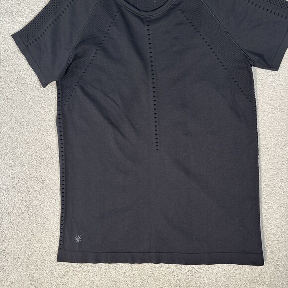 Athleta Foothill T Shirt Women’s Size S Black Vented Workout Outdoors Yoga Basic - Picture 3 of 13